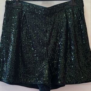 DARK Green sequin short sz Large